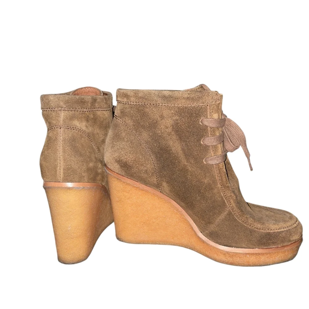 What‎ For Suede Wedge Booties – Size 39 (US 8.5–9)